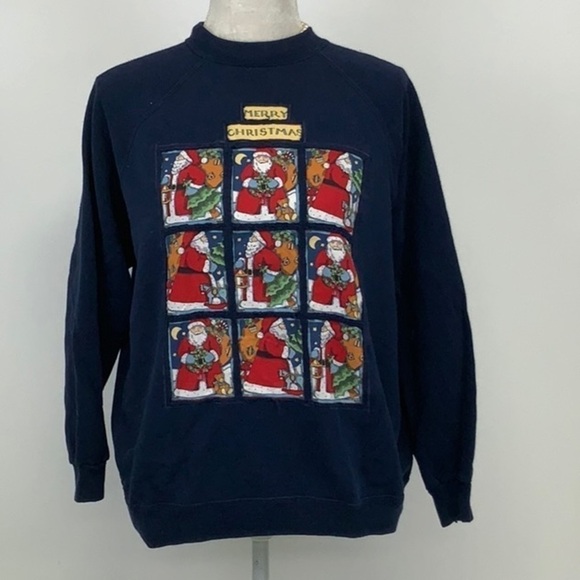 Christmas Sweatshirt Handcrafted Hanes Her Way VGU - Picture 1 of 9